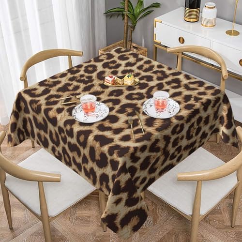 WKSGDSG Farmhouse-Tischdecken für quadratische Tische, lustige Leopardenmuster, Tischdecke für drinnen und draußen, abwischbar, waschbar, weiche Polyester-Tischdecke für Küche, Party, Bankett WKSGDSG Farmhouse-Tischdecken für quadratische Tische, lustige Leopardenmuster, Tischdecke für drinnen und draußen, abwischbar, waschbar, weiche Polyester-Tischdecke für Küche, Party, Bankett von WKSGDSG