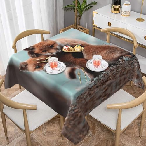 WKSGDSG Farmhouse-Tischdecken für quadratische Tische, niedliche Fuchs-Tischdecken für drinnen und draußen, abwischbar, waschbar, weiche Polyester-Tischdecke für Küche, Party, Bankett, Heimdekoration WKSGDSG Farmhouse-Tischdecken für quadratische Tische, niedliche Fuchs-Tischdecken für drinnen und draußen, abwischbar, waschbar, weiche Polyester-Tischdecke für Küche, Party, Bankett, Heimdekoration von WKSGDSG