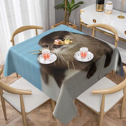 WKSGDSG Farmhouse-Tischdecken für quadratische Tische, niedliche Otter-Tischdecken für drinnen und draußen, abwischbar, waschbar, weiche Polyester-Tischdecke für Küche, Party, Bankett, Heimdekoration WKSGDSG Farmhouse-Tischdecken für quadratische Tische, niedliche Otter-Tischdecken für drinnen und draußen, abwischbar, waschbar, weiche Polyester-Tischdecke für Küche, Party, Bankett, Heimdekoration von WKSGDSG