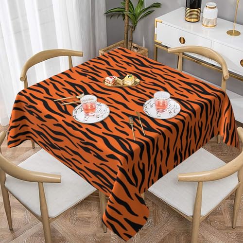 WKSGDSG Farmhouse-Tischdecken für quadratische Tische, orangefarbene Tigerstreifen, Tischdecke für drinnen und draußen, abwischbar, waschbar, weiche Polyester-Tischdecke für Küche, Party, Bankett WKSGDSG Farmhouse-Tischdecken für quadratische Tische, orangefarbene Tigerstreifen, Tischdecke für drinnen und draußen, abwischbar, waschbar, weiche Polyester-Tischdecke für Küche, Party, Bankett von WKSGDSG