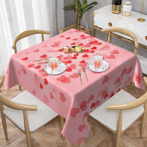 WKSGDSG Farmhouse-Tischdecken für quadratische Tische, rote Herzen, Tischdecke für drinnen und draußen, abwischbar, waschbar, weiche Polyester-Tischdecke für Küche, Party, Bankett, Heimdekoration, 137 WKSGDSG Farmhouse-Tischdecken für quadratische Tische, rote Herzen, Tischdecke für drinnen und draußen, abwischbar, waschbar, weiche Polyester-Tischdecke für Küche, Party, Bankett, Heimdekoration, 137 von WKSGDSG