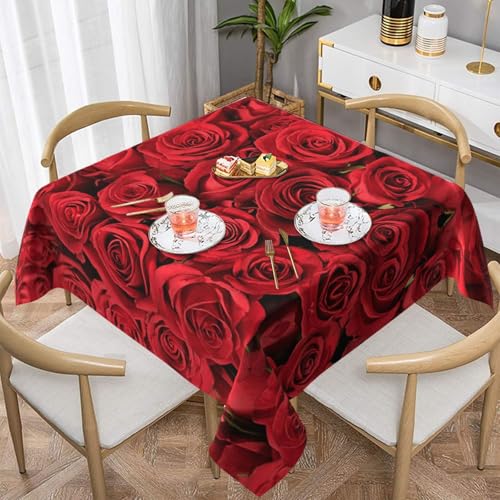 WKSGDSG Farmhouse-Tischdecken für quadratische Tische, rote Rose, Tischdecke für drinnen und draußen, abwischbar, waschbar, weiche Polyester-Tischdecke für Küche, Party, Bankett, Heimdekoration, 137 x WKSGDSG Farmhouse-Tischdecken für quadratische Tische, rote Rose, Tischdecke für drinnen und draußen, abwischbar, waschbar, weiche Polyester-Tischdecke für Küche, Party, Bankett, Heimdekoration, 137 x von WKSGDSG