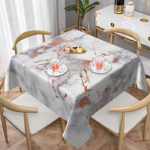 WKSGDSG Farmhouse-Tischdecken für quadratische Tische, rotgoldene Marmor-Tischdecken für drinnen und draußen, abwischbar, waschbar, weiche Polyester-Tischdecke für Küche, Party, Bankett WKSGDSG Farmhouse-Tischdecken für quadratische Tische, rotgoldene Marmor-Tischdecken für drinnen und draußen, abwischbar, waschbar, weiche Polyester-Tischdecke für Küche, Party, Bankett von WKSGDSG