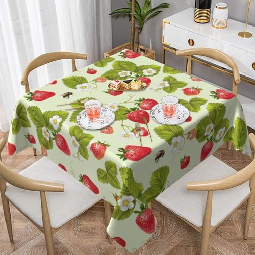 WKSGDSG Farmhouse-Tischdecken für quadratische Tische, schöne Erdbeer-Tischdecken für drinnen und draußen, abwischbar, waschbar, weiche Polyester-Tischdecke für Küche, Party, Bankett, Heimdekoration WKSGDSG Farmhouse-Tischdecken für quadratische Tische, schöne Erdbeer-Tischdecken für drinnen und draußen, abwischbar, waschbar, weiche Polyester-Tischdecke für Küche, Party, Bankett, Heimdekoration von WKSGDSG
