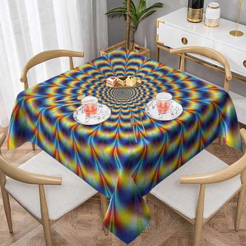 WKSGDSG Farmhouse-Tischdecken für quadratische Tische, spiralförmige optische Täuschung, Tischdecken für drinnen und draußen, abwischbar, waschbar, weiche Polyester-Tischdecke für Küche, Party WKSGDSG Farmhouse-Tischdecken für quadratische Tische, spiralförmige optische Täuschung, Tischdecken für drinnen und draußen, abwischbar, waschbar, weiche Polyester-Tischdecke für Küche, Party von WKSGDSG