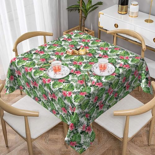 WKSGDSG Farmhouse-Tischdecken für quadratische Tische, tropische Blätter, Tischdecke für drinnen und draußen, abwischbar, waschbar, weiche Polyester-Tischdecke für Küche, Party, Bankett WKSGDSG Farmhouse-Tischdecken für quadratische Tische, tropische Blätter, Tischdecke für drinnen und draußen, abwischbar, waschbar, weiche Polyester-Tischdecke für Küche, Party, Bankett von WKSGDSG