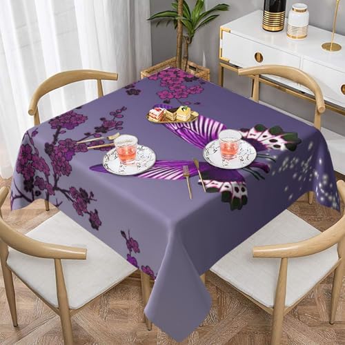 WKSGDSG Farmhouse-Tischdecken für quadratische Tische, violette Pflaume, Schmetterling-Tischdecken für drinnen und draußen, abwischbar, waschbar, weiche Polyester-Tischdecke für Küche, Party, Bankett WKSGDSG Farmhouse-Tischdecken für quadratische Tische, violette Pflaume, Schmetterling-Tischdecken für drinnen und draußen, abwischbar, waschbar, weiche Polyester-Tischdecke für Küche, Party, Bankett von WKSGDSG