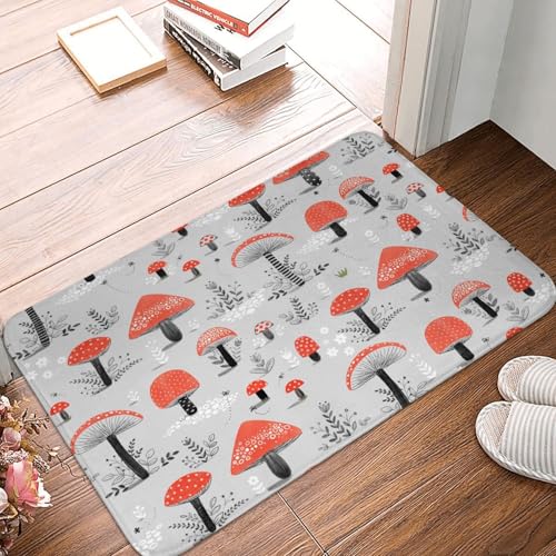 WKSGDSG Rutschfeste Flanell-Fußmatte, 60 x 40 cm, super saugfähig, Cartoon-Pilz-Fußmatten, rutschfest, dick, Willkommensmatte für Vorder- und Hintertür, Garage, Terrasse und Innenbereich WKSGDSG Rutschfeste Flanell-Fußmatte, 60 x 40 cm, super saugfähig, Cartoon-Pilz-Fußmatten, rutschfest, dick, Willkommensmatte für Vorder- und Hintertür, Garage, Terrasse und Innenbereich von WKSGDSG