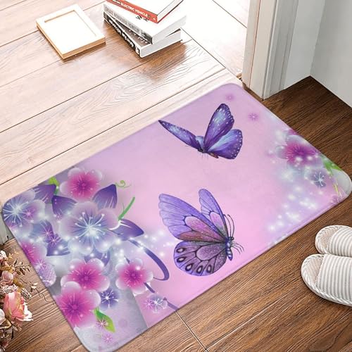 WKSGDSG Rutschfeste Flanell-Fußmatte, 60 x 40 cm, super saugfähig, Schmetterling-Fußmatten, rutschfest, dick, Willkommensmatte für Vorder- und Hintertür, Garage, Terrasse und Innenbereich WKSGDSG Rutschfeste Flanell-Fußmatte, 60 x 40 cm, super saugfähig, Schmetterling-Fußmatten, rutschfest, dick, Willkommensmatte für Vorder- und Hintertür, Garage, Terrasse und Innenbereich von WKSGDSG