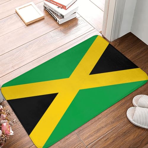 WKSGDSG Rutschfeste Flanell-Fußmatte, 60 x 40 cm, super saugfähig, für Eingang, Jamaika-Flagge, rutschfeste dicke Willkommensmatte für Vorder- und Hintertür, Garage, Terrasse und Innenbereich WKSGDSG Rutschfeste Flanell-Fußmatte, 60 x 40 cm, super saugfähig, für Eingang, Jamaika-Flagge, rutschfeste dicke Willkommensmatte für Vorder- und Hintertür, Garage, Terrasse und Innenbereich von WKSGDSG