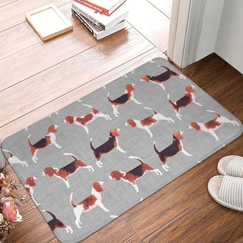 WKSGDSG Rutschfeste Flanell-Fußmatte, 60 x 40 cm, super saugfähiger Eingangsteppich, Beagle-Muster, rutschfeste dicke Willkommensmatte für Vorder- und Hintertür, Garage, Terrasse und Innenbereich WKSGDSG Rutschfeste Flanell-Fußmatte, 60 x 40 cm, super saugfähiger Eingangsteppich, Beagle-Muster, rutschfeste dicke Willkommensmatte für Vorder- und Hintertür, Garage, Terrasse und Innenbereich von WKSGDSG