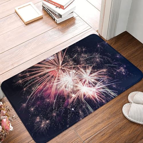WKSGDSG Rutschfeste Flanell-Fußmatte, 60 x 40 cm, super saugfähiger Eingangsteppich, Explosions-Feuerwerk-Fußmatten, rutschfeste, dicke Willkommensmatte für Vorder- und Hintertür, Garage, Terrasse und WKSGDSG Rutschfeste Flanell-Fußmatte, 60 x 40 cm, super saugfähiger Eingangsteppich, Explosions-Feuerwerk-Fußmatten, rutschfeste, dicke Willkommensmatte für Vorder- und Hintertür, Garage, Terrasse und von WKSGDSG