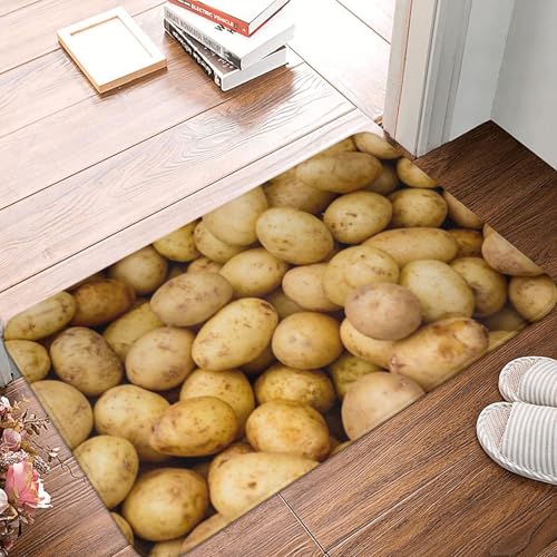 WKSGDSG Rutschfeste Flanell-Fußmatte, 60 x 40 cm, super saugfähiger Eingangsteppich, Gartenkartoffeln, rutschfeste dicke Willkommensmatte für Vorder- und Hintertür, Garage, Terrasse und Innenbereich WKSGDSG Rutschfeste Flanell-Fußmatte, 60 x 40 cm, super saugfähiger Eingangsteppich, Gartenkartoffeln, rutschfeste dicke Willkommensmatte für Vorder- und Hintertür, Garage, Terrasse und Innenbereich von WKSGDSG