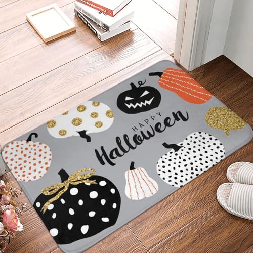 WKSGDSG Rutschfeste Flanell-Fußmatte, 60 x 40 cm, super saugfähiger Eingangsteppich, Happy Halloween-Fußmatten, rutschfeste, dicke Willkommensmatte für Vorder- und Hintertür, Garage, Terrasse und WKSGDSG Rutschfeste Flanell-Fußmatte, 60 x 40 cm, super saugfähiger Eingangsteppich, Happy Halloween-Fußmatten, rutschfeste, dicke Willkommensmatte für Vorder- und Hintertür, Garage, Terrasse und von WKSGDSG