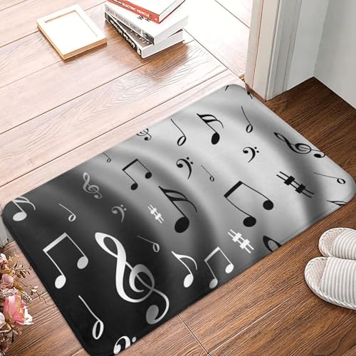WKSGDSG Rutschfeste Flanell-Fußmatte, 60 x 40 cm, super saugfähiger Eingangsteppich, Musiknoten-Druck, rutschfest, dick, Willkommensmatte für Vorder- und Hintertür, Garage, Terrasse und Innenbereich WKSGDSG Rutschfeste Flanell-Fußmatte, 60 x 40 cm, super saugfähiger Eingangsteppich, Musiknoten-Druck, rutschfest, dick, Willkommensmatte für Vorder- und Hintertür, Garage, Terrasse und Innenbereich von WKSGDSG