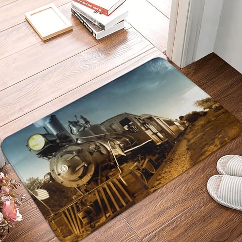WKSGDSG Rutschfeste Flanell-Fußmatte, 60 x 40 cm, super saugfähiger Eingangsteppich, Zug- und Eisenbahn-Fußmatten, rutschfeste, dicke Willkommensmatte für Vorder- und Hintertür, Garage, Terrasse und WKSGDSG Rutschfeste Flanell-Fußmatte, 60 x 40 cm, super saugfähiger Eingangsteppich, Zug- und Eisenbahn-Fußmatten, rutschfeste, dicke Willkommensmatte für Vorder- und Hintertür, Garage, Terrasse und von WKSGDSG