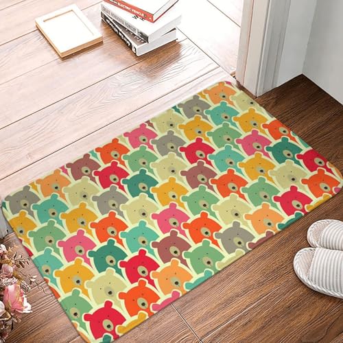 WKSGDSG Rutschfeste Flanell-Fußmatte, 60 x 40 cm, super saugfähiger Eingangsteppich, bunte Bären-Fußmatten, rutschfeste, dicke Willkommensmatte für Vorder- und Hintertür, Garage, Terrasse und WKSGDSG Rutschfeste Flanell-Fußmatte, 60 x 40 cm, super saugfähiger Eingangsteppich, bunte Bären-Fußmatten, rutschfeste, dicke Willkommensmatte für Vorder- und Hintertür, Garage, Terrasse und von WKSGDSG