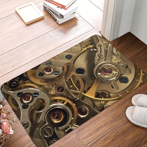 WKSGDSG Rutschfeste Flanell-Fußmatte, 60 x 40 cm, super saugfähiger Eingangsteppich, coole Steampunk-Getriebe-Fußmatten, rutschfeste, dicke Willkommensmatte für Vorder- und Hintertür, Garage, Terrasse WKSGDSG Rutschfeste Flanell-Fußmatte, 60 x 40 cm, super saugfähiger Eingangsteppich, coole Steampunk-Getriebe-Fußmatten, rutschfeste, dicke Willkommensmatte für Vorder- und Hintertür, Garage, Terrasse von WKSGDSG