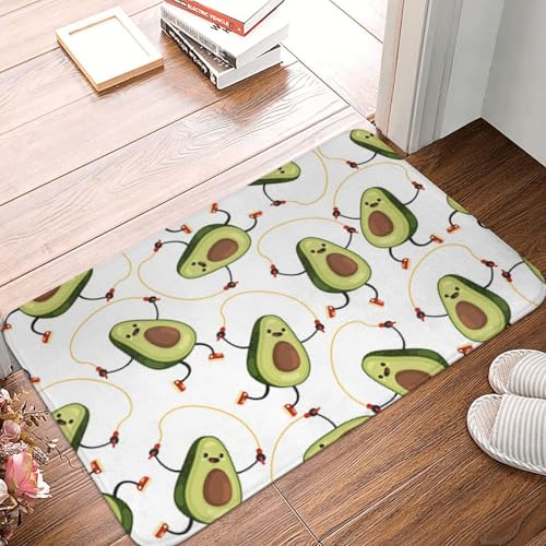 WKSGDSG Rutschfeste Flanell-Fußmatte, 60 x 40 cm, super saugfähiger Eingangsteppich, lustige Cartoon-Avocado-Fußmatten, rutschfest, dick, Willkommensmatte für Vorder- und Hintertür, Garage, Terrasse WKSGDSG Rutschfeste Flanell-Fußmatte, 60 x 40 cm, super saugfähiger Eingangsteppich, lustige Cartoon-Avocado-Fußmatten, rutschfest, dick, Willkommensmatte für Vorder- und Hintertür, Garage, Terrasse von WKSGDSG