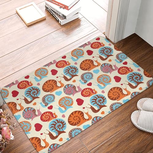 WKSGDSG Rutschfeste Flanell-Fußmatte, 60 x 40 cm, super saugfähiger Eingangsteppich, niedliche Schnecken-Fußmatten, rutschfest, dick, Willkommensmatte für Vorder- und Hintertür, Garage, Terrasse und WKSGDSG Rutschfeste Flanell-Fußmatte, 60 x 40 cm, super saugfähiger Eingangsteppich, niedliche Schnecken-Fußmatten, rutschfest, dick, Willkommensmatte für Vorder- und Hintertür, Garage, Terrasse und von WKSGDSG