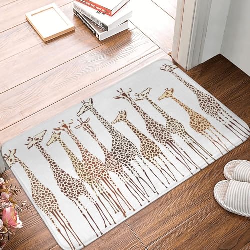 WKSGDSG Rutschfeste Flanell-Fußmatte, 60 x 40 cm, super saugfähiger Eingangsteppich, niedliche wilde Cartoon-Giraffen-Fußmatten, rutschfeste, dicke Willkommensmatte für Vorder- und Hintertür, Garage WKSGDSG Rutschfeste Flanell-Fußmatte, 60 x 40 cm, super saugfähiger Eingangsteppich, niedliche wilde Cartoon-Giraffen-Fußmatten, rutschfeste, dicke Willkommensmatte für Vorder- und Hintertür, Garage von WKSGDSG