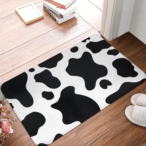 WKSGDSG Rutschfeste Flanell-Fußmatte, 60 x 40 cm, super saugfähiger Eingangsteppich, schwarz-weiße Kuh-Fußmatten, rutschfeste, dicke Willkommensmatte für Vorder- und Hintertür, Garage, Terrasse und WKSGDSG Rutschfeste Flanell-Fußmatte, 60 x 40 cm, super saugfähiger Eingangsteppich, schwarz-weiße Kuh-Fußmatten, rutschfeste, dicke Willkommensmatte für Vorder- und Hintertür, Garage, Terrasse und von WKSGDSG