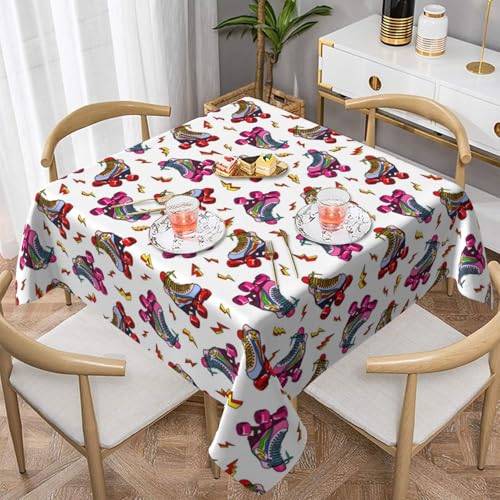 WKSGDSG Wasserdichte, quadratische Tischdecke, 152 x 152 cm, auslaufsicher und knitterfrei, dekorative Tischdecke für Esstisch, Küche, Party, Farbrollschuhe, Tischdecken für Esszimmer WKSGDSG Wasserdichte, quadratische Tischdecke, 152 x 152 cm, auslaufsicher und knitterfrei, dekorative Tischdecke für Esstisch, Küche, Party, Farbrollschuhe, Tischdecken für Esszimmer von WKSGDSG