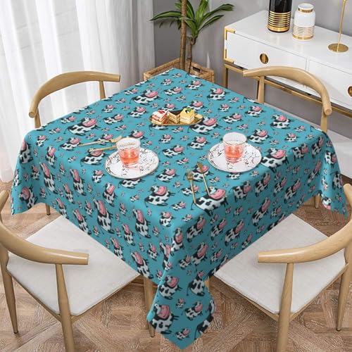 WKSGDSG Wasserdichte, quadratische Tischdecke, 152 x 152 cm, auslaufsicher und knitterfrei, dekorative Tischdecke für Esstisch, Küche, Party, Kuh-Tischdecken für Esszimmer WKSGDSG Wasserdichte, quadratische Tischdecke, 152 x 152 cm, auslaufsicher und knitterfrei, dekorative Tischdecke für Esstisch, Küche, Party, Kuh-Tischdecken für Esszimmer von WKSGDSG