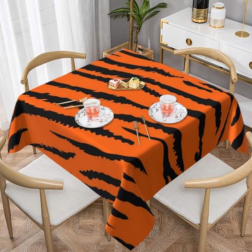 WKSGDSG Wasserdichte, quadratische Tischdecke, 152 x 152 cm, auslaufsicher und knitterfrei, dekorative Tischdecke für Esstisch, Küche, Party, Orange Tiger Leopard Tischdecken für Esszimmer WKSGDSG Wasserdichte, quadratische Tischdecke, 152 x 152 cm, auslaufsicher und knitterfrei, dekorative Tischdecke für Esstisch, Küche, Party, Orange Tiger Leopard Tischdecken für Esszimmer von WKSGDSG