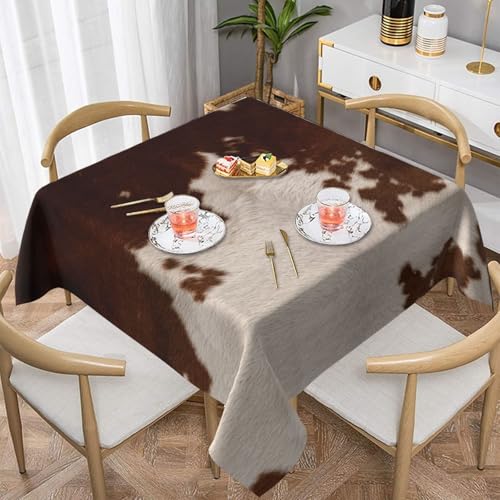WKSGDSG Wasserdichte, quadratische Tischdecke, 152 x 152 cm, auslaufsicher und knitterfrei, dekorative Tischdecke für Esstisch, Küche, Party, rotbraune Rindsleder-Tischdecken für Esszimmer WKSGDSG Wasserdichte, quadratische Tischdecke, 152 x 152 cm, auslaufsicher und knitterfrei, dekorative Tischdecke für Esstisch, Küche, Party, rotbraune Rindsleder-Tischdecken für Esszimmer von WKSGDSG