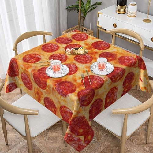 WKSGDSG Wasserdichte quadratische Tischdecke, 152 x 152 cm, auslaufsicher und knitterfrei, dekorative Tischdecke für Esstisch, Küche, Party, 3D-Pizza-Pfefferoni-Tischdecken für Esszimmer WKSGDSG Wasserdichte quadratische Tischdecke, 152 x 152 cm, auslaufsicher und knitterfrei, dekorative Tischdecke für Esstisch, Küche, Party, 3D-Pizza-Pfefferoni-Tischdecken für Esszimmer von WKSGDSG