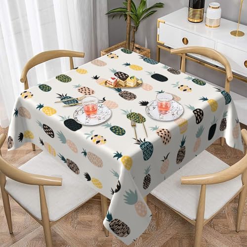 WKSGDSG Wasserdichte quadratische Tischdecke, 152 x 152 cm, auslaufsicher und knitterfrei, dekorative Tischdecke für Esstisch, Küche, Party, Ananas-Tischdecken für Esszimmer WKSGDSG Wasserdichte quadratische Tischdecke, 152 x 152 cm, auslaufsicher und knitterfrei, dekorative Tischdecke für Esstisch, Küche, Party, Ananas-Tischdecken für Esszimmer von WKSGDSG