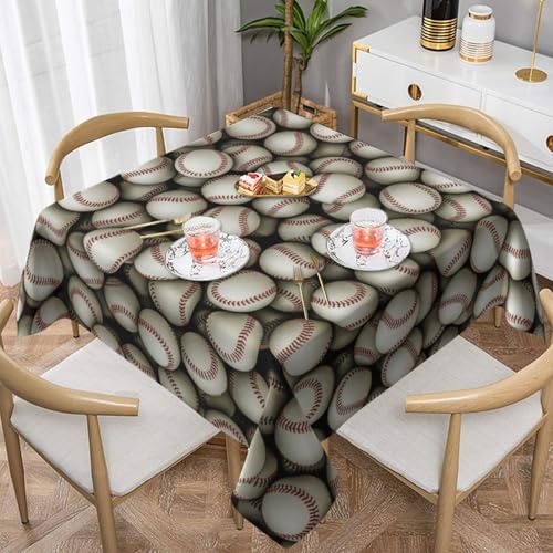 WKSGDSG Wasserdichte quadratische Tischdecke, 152 x 152 cm, auslaufsicher und knitterfrei, dekorative Tischdecke für Esstisch, Küche, Party, Baseball-Tischdecken für Esszimmer WKSGDSG Wasserdichte quadratische Tischdecke, 152 x 152 cm, auslaufsicher und knitterfrei, dekorative Tischdecke für Esstisch, Küche, Party, Baseball-Tischdecken für Esszimmer von WKSGDSG