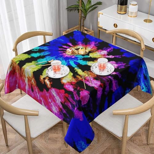 WKSGDSG Wasserdichte quadratische Tischdecke, 152 x 152 cm, auslaufsicher und knitterfrei, dekorative Tischdecke für Esstisch, Küche, Party, Batik-Tischdecken für Esszimmer WKSGDSG Wasserdichte quadratische Tischdecke, 152 x 152 cm, auslaufsicher und knitterfrei, dekorative Tischdecke für Esstisch, Küche, Party, Batik-Tischdecken für Esszimmer von WKSGDSG