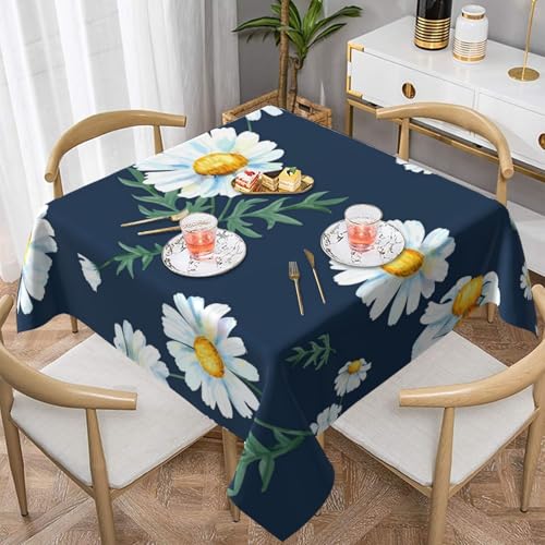 WKSGDSG Wasserdichte quadratische Tischdecke, 152 x 152 cm, auslaufsicher und knitterfrei, dekorative Tischdecke für Esstisch, Küche, Party, Blumen-Tischdecken für Esszimmer von WKSGDSG
