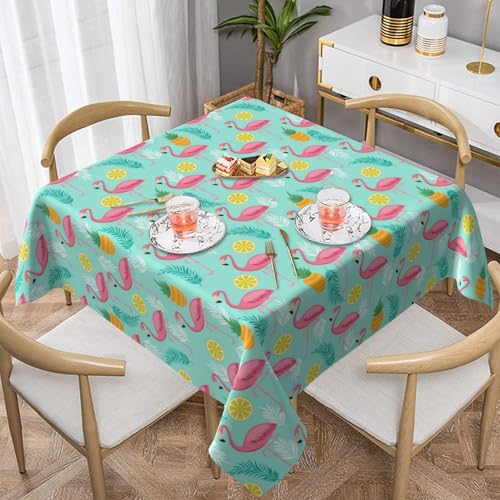 WKSGDSG Wasserdichte quadratische Tischdecke, 152 x 152 cm, auslaufsicher und knitterfrei, dekorative Tischdecke für Esstisch, Küche, Party, Flamingo-Tischdecken für Esszimmer WKSGDSG Wasserdichte quadratische Tischdecke, 152 x 152 cm, auslaufsicher und knitterfrei, dekorative Tischdecke für Esstisch, Küche, Party, Flamingo-Tischdecken für Esszimmer von WKSGDSG