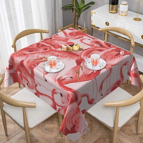 WKSGDSG Wasserdichte quadratische Tischdecke, 152 x 152 cm, auslaufsicher und knitterfrei, dekorative Tischdecke für Esstisch, Küche, Party, Flamingo-Tischdecken für Esszimmer WKSGDSG Wasserdichte quadratische Tischdecke, 152 x 152 cm, auslaufsicher und knitterfrei, dekorative Tischdecke für Esstisch, Küche, Party, Flamingo-Tischdecken für Esszimmer von WKSGDSG