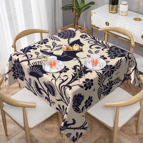 WKSGDSG Wasserdichte quadratische Tischdecke, 152 x 152 cm, auslaufsicher und knitterfrei, dekorative Tischdecke für Esstisch, Küche, Party, Fledermaus-Muster, Tischdecken für Esszimmer von WKSGDSG