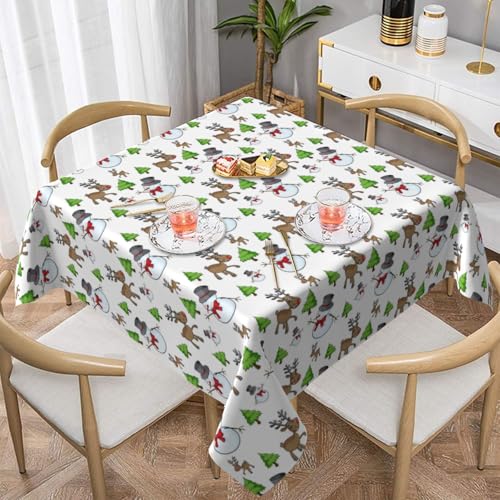 WKSGDSG Wasserdichte quadratische Tischdecke, 152 x 152 cm, auslaufsicher und knitterfrei, dekorative Tischdecke für Esstisch, Küche, Party, Frohe Weihnachten, Happy Tischdecken für Esszimmer WKSGDSG Wasserdichte quadratische Tischdecke, 152 x 152 cm, auslaufsicher und knitterfrei, dekorative Tischdecke für Esstisch, Küche, Party, Frohe Weihnachten, Happy Tischdecken für Esszimmer von WKSGDSG