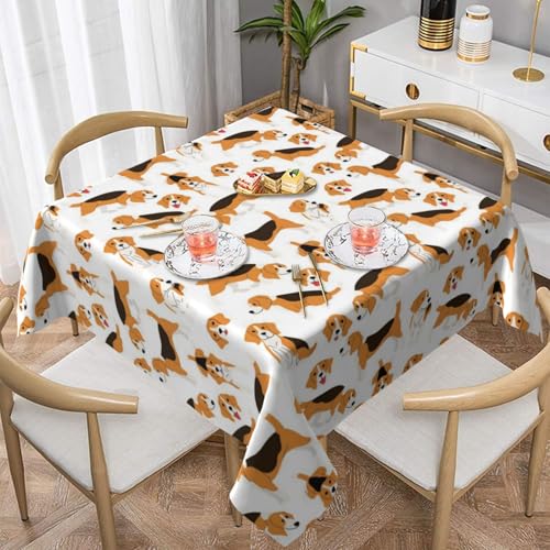 WKSGDSG Wasserdichte quadratische Tischdecke, 152 x 152 cm, auslaufsicher und knitterfrei, dekorative Tischdecke für Esstisch, Küche, Party, Hunde-Tischdecken für Esszimmer WKSGDSG Wasserdichte quadratische Tischdecke, 152 x 152 cm, auslaufsicher und knitterfrei, dekorative Tischdecke für Esstisch, Küche, Party, Hunde-Tischdecken für Esszimmer von WKSGDSG