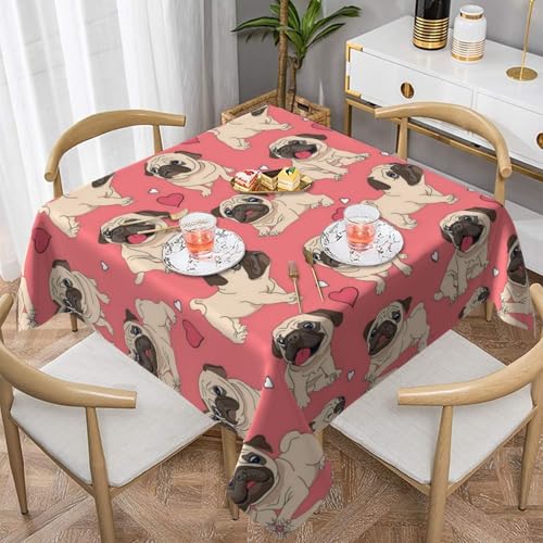 WKSGDSG Wasserdichte quadratische Tischdecke, 152 x 152 cm, auslaufsicher und knitterfrei, dekorative Tischdecke für Esstisch, Küche, Party, Hunde-Tischdecken für Esszimmer WKSGDSG Wasserdichte quadratische Tischdecke, 152 x 152 cm, auslaufsicher und knitterfrei, dekorative Tischdecke für Esstisch, Küche, Party, Hunde-Tischdecken für Esszimmer von WKSGDSG