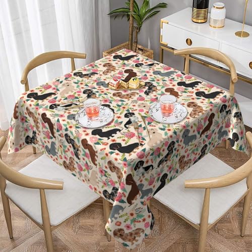 WKSGDSG Wasserdichte quadratische Tischdecke, 152 x 152 cm, auslaufsicher und knitterfrei, dekorative Tischdecke für Esstisch, Küche, Party, Hunde-Tischdecken für Esszimmer WKSGDSG Wasserdichte quadratische Tischdecke, 152 x 152 cm, auslaufsicher und knitterfrei, dekorative Tischdecke für Esstisch, Küche, Party, Hunde-Tischdecken für Esszimmer von WKSGDSG