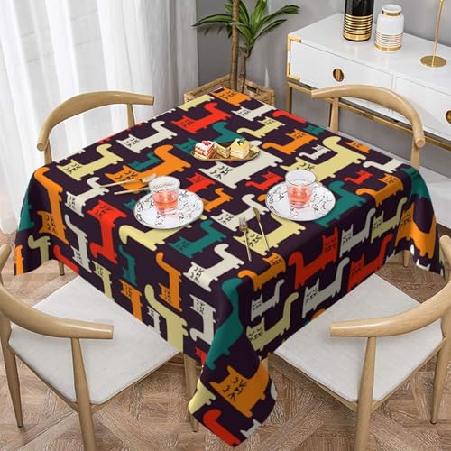 WKSGDSG Wasserdichte quadratische Tischdecke, 152 x 152 cm, auslaufsicher und knitterfrei, dekorative Tischdecke für Esstisch, Küche, Party, Katzentischdecken für Esszimmer WKSGDSG Wasserdichte quadratische Tischdecke, 152 x 152 cm, auslaufsicher und knitterfrei, dekorative Tischdecke für Esstisch, Küche, Party, Katzentischdecken für Esszimmer von WKSGDSG