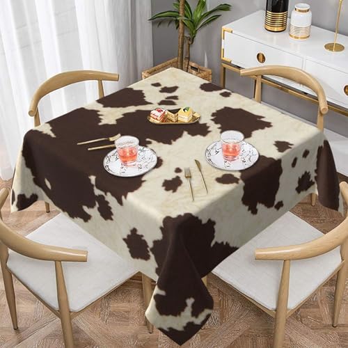 WKSGDSG Wasserdichte quadratische Tischdecke, 152 x 152 cm, auslaufsicher und knitterfrei, dekorative Tischdecke für Esstisch, Küche, Party, Kuhfell-Druck, Tischdecken für Esszimmer WKSGDSG Wasserdichte quadratische Tischdecke, 152 x 152 cm, auslaufsicher und knitterfrei, dekorative Tischdecke für Esstisch, Küche, Party, Kuhfell-Druck, Tischdecken für Esszimmer von WKSGDSG