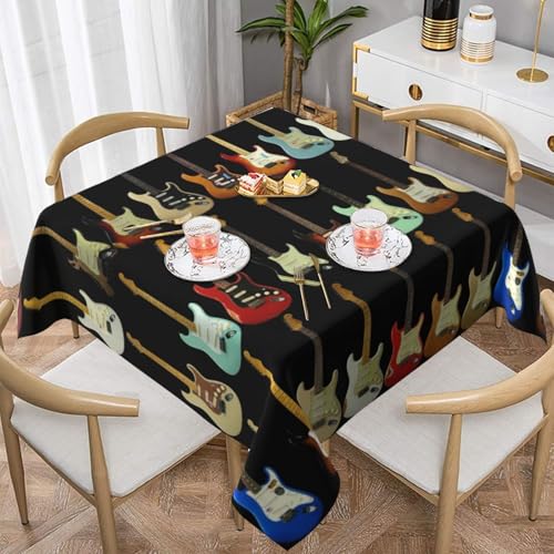 WKSGDSG Wasserdichte quadratische Tischdecke, 152 x 152 cm, auslaufsicher und knitterfrei, dekorative Tischdecke für Esstisch, Küche, Party, Kunstgitarre, Tischdecken für Esszimmer WKSGDSG Wasserdichte quadratische Tischdecke, 152 x 152 cm, auslaufsicher und knitterfrei, dekorative Tischdecke für Esstisch, Küche, Party, Kunstgitarre, Tischdecken für Esszimmer von WKSGDSG