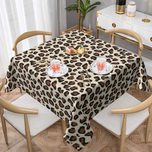 WKSGDSG Wasserdichte quadratische Tischdecke, 152 x 152 cm, auslaufsicher und knitterfrei, dekorative Tischdecke für Esstisch, Küche, Party, Leopardenmuster, Tischdecken für Esszimmer WKSGDSG Wasserdichte quadratische Tischdecke, 152 x 152 cm, auslaufsicher und knitterfrei, dekorative Tischdecke für Esstisch, Küche, Party, Leopardenmuster, Tischdecken für Esszimmer von WKSGDSG