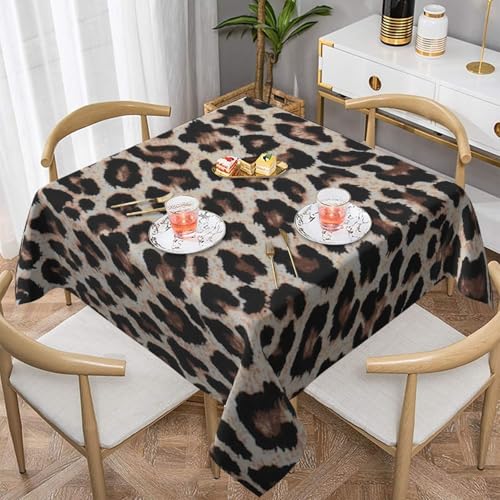 WKSGDSG Wasserdichte quadratische Tischdecke, 152 x 152 cm, auslaufsicher und knitterfrei, dekorative Tischdecke für Esstisch, Küche, Party, Leopardenmuster, Tischdecken für Esszimmer WKSGDSG Wasserdichte quadratische Tischdecke, 152 x 152 cm, auslaufsicher und knitterfrei, dekorative Tischdecke für Esstisch, Küche, Party, Leopardenmuster, Tischdecken für Esszimmer von WKSGDSG