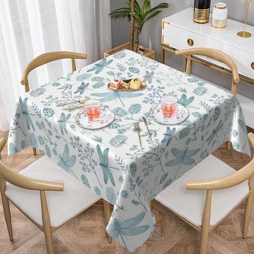 WKSGDSG Wasserdichte quadratische Tischdecke, 152 x 152 cm, auslaufsicher und knitterfrei, dekorative Tischdecke für Esstisch, Küche, Party, Libellen-Tischdecken für Esszimmer WKSGDSG Wasserdichte quadratische Tischdecke, 152 x 152 cm, auslaufsicher und knitterfrei, dekorative Tischdecke für Esstisch, Küche, Party, Libellen-Tischdecken für Esszimmer von WKSGDSG