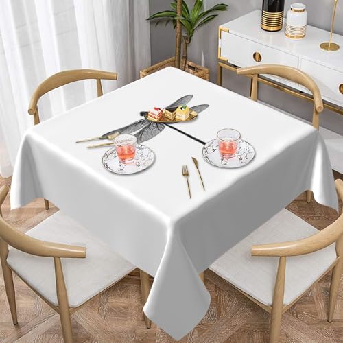 WKSGDSG Wasserdichte quadratische Tischdecke, 152 x 152 cm, auslaufsicher und knitterfrei, dekorative Tischdecke für Esstisch, Küche, Party, Libellen-Tischdecken für Esszimmer WKSGDSG Wasserdichte quadratische Tischdecke, 152 x 152 cm, auslaufsicher und knitterfrei, dekorative Tischdecke für Esstisch, Küche, Party, Libellen-Tischdecken für Esszimmer von WKSGDSG