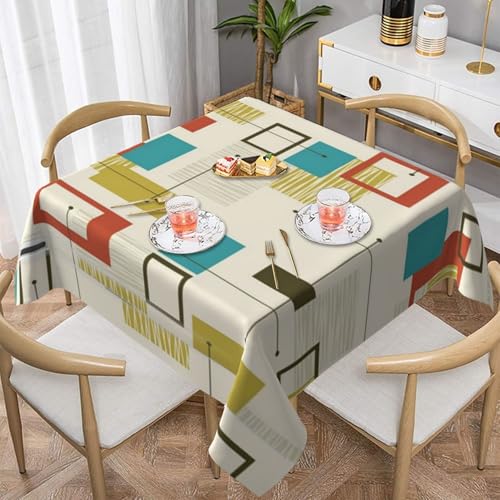 WKSGDSG Wasserdichte quadratische Tischdecke, 152 x 152 cm, auslaufsicher und knitterfrei, dekorative Tischdecke für Esstisch, Küche, Party, Mitte des Jahrhunderts, moderne Tischdecken für Esszimmer WKSGDSG Wasserdichte quadratische Tischdecke, 152 x 152 cm, auslaufsicher und knitterfrei, dekorative Tischdecke für Esstisch, Küche, Party, Mitte des Jahrhunderts, moderne Tischdecken für Esszimmer von WKSGDSG